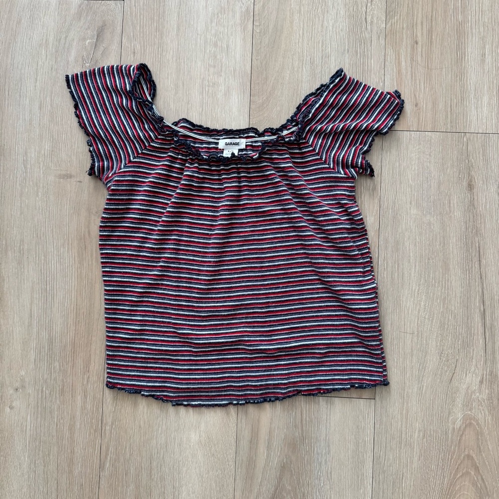 Garage striped off the shoulder top